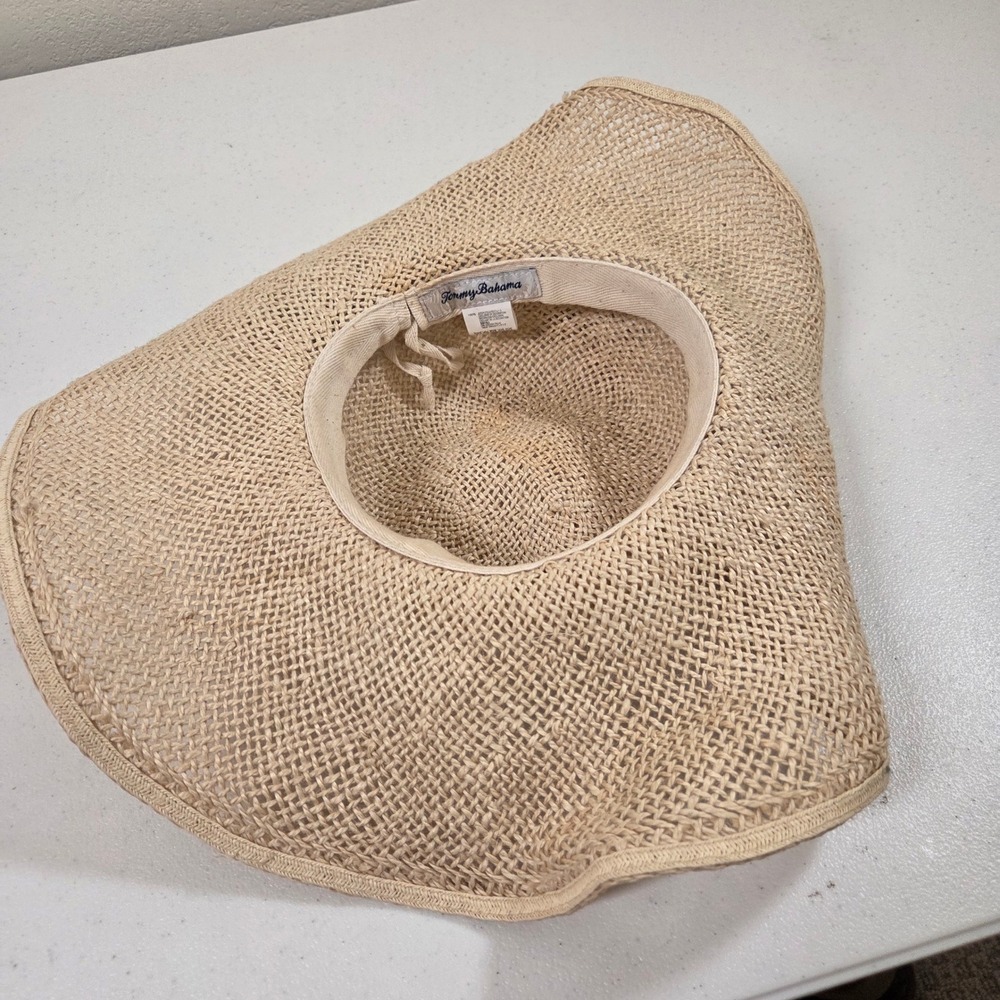 Tommy Bahama Womens Jute Floppy Sun Hat Natural Tan Multicolored Tassel One Size - Picture 3 of 5